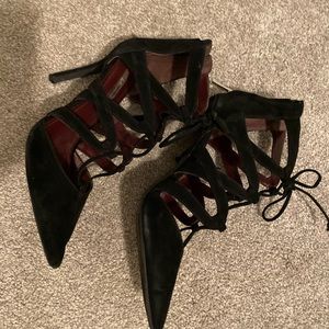 BCBG Suede Lace Up Heels